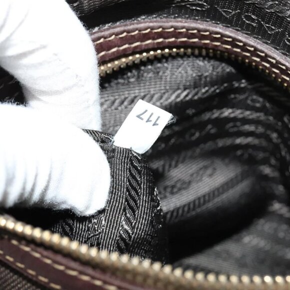 PRADA Shoulder Bag Canvas Brown Gold Auth ep9878 - Picture 4 of 15